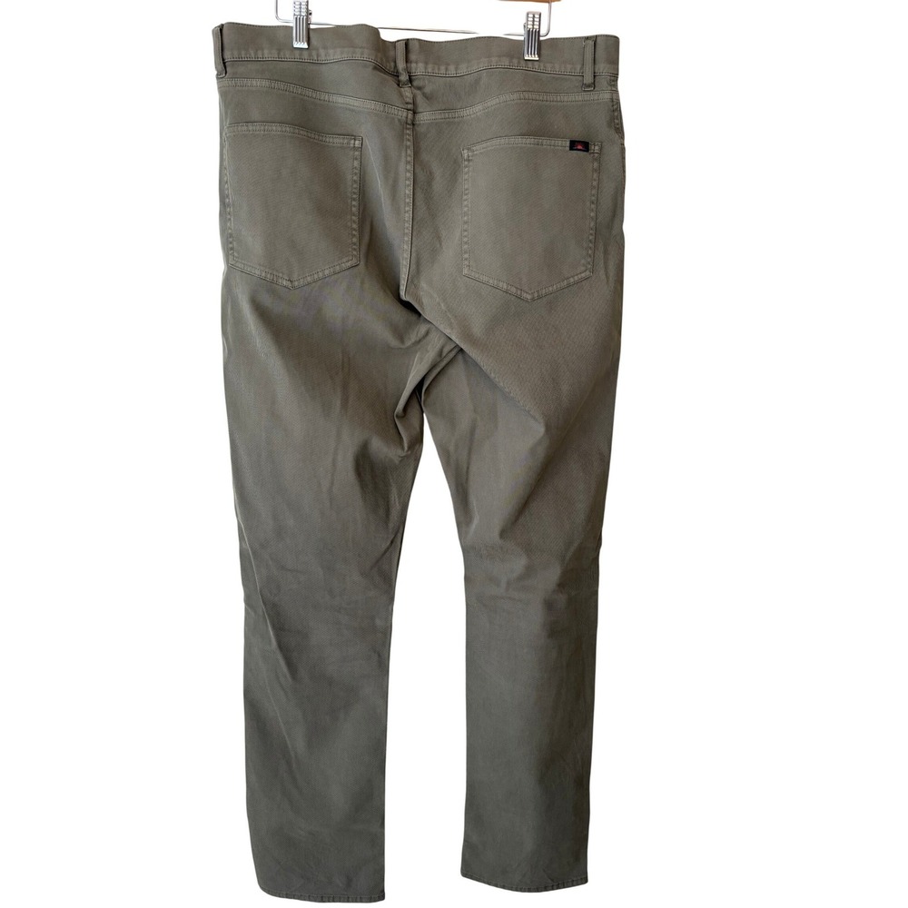 Faherty Brand Men Olive Green Organic Cotton 5-Pocket Straight Pants Size 36 - Picture 4 of 12
